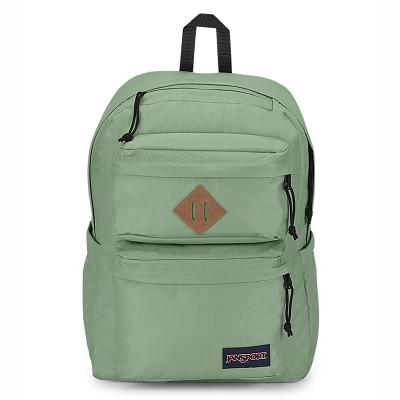 Green JanSport Double Break Laptop Backpacks | SG_JS329