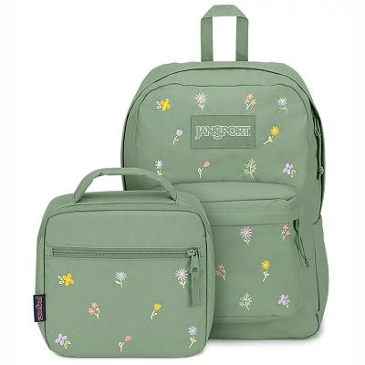 Green JanSport EMBROIDERED BLOSSOM BUNDLE Laptop Backpacks | SG_JS340