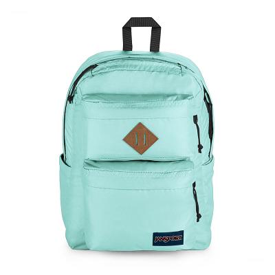Turquoise JanSport Double Break Laptop Backpacks | SG_JS132