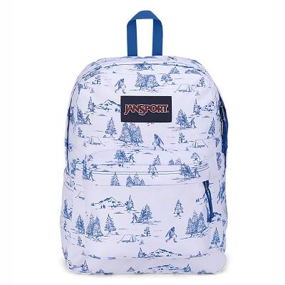 White / Blue JanSport SuperBreak® Plus Laptop Backpacks | SG_JS056